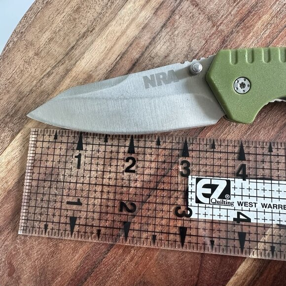 Official NRA Green Tactical Survival Liner Lock Folding Pocket Knife Knives Tool - Picture 6 of 6